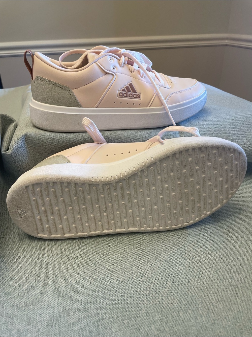 adidas Women's Blush Pink and Light Gray Low-Top Sneakers